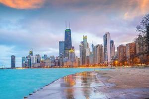 centre-ville, chicago, horizon, paysage urbain, de, illinois, usa photo