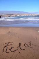 vue panoramique sur la plage, îles canaries photo