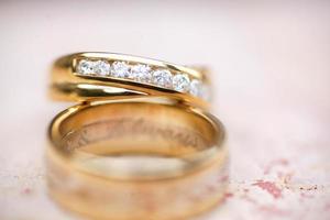 gros plan de la bague de mariage photo