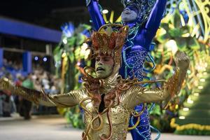 rio, brésil, 22 avril 2022, école de samba portela dans le carnaval de rio, tenue au sambadrome marques de sapucai photo