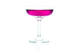 liquide violet dans un verre