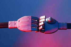 mains de robot connectées