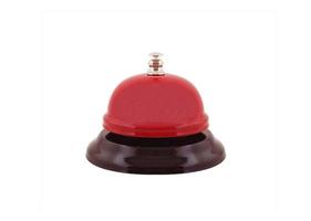 Cloche de service rouge sur blanc photo