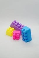 éducatif jouets pour les enfants lego blanc Contexte. photo