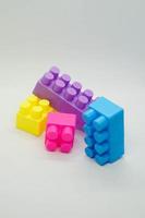 éducatif jouets pour les enfants lego blanc Contexte. photo