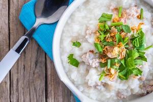 gros plan, de, riz porridge photo