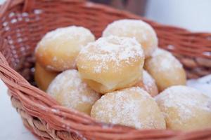 délicieux boule de neige beignets comme une Contexte photo