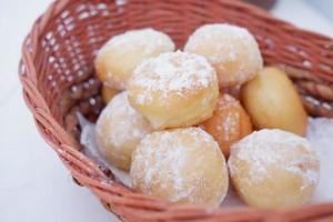 délicieux boule de neige beignets comme une Contexte photo