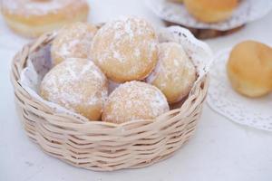 délicieux boule de neige beignets comme une Contexte photo