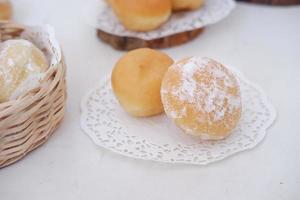 délicieux boule de neige beignets comme une Contexte photo