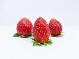 fraises sur fond blanc photo