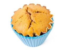 petit gâteau muffin avec vanille isolé au dessus blanc Contexte photo