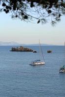 belle plage bleue de skala près de preveza été grec voyage fond moderne impression de grande taille de haute qualité photo