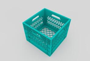 Plastique panier minimal 3d le rendu sur blanc Contexte photo