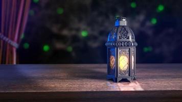 Ramadan lanterne sur une bureau 4k image photo