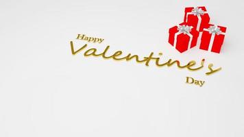d'or lentine caractères sur blanc Contexte et rouge cadeau boîte, la Saint-Valentin journée cadeau, la Saint-Valentin jour, je l'amour toi, 14 fév. photo