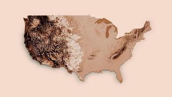 carte de Etats-Unis dans vieux style, marron graphique dans une rétro style ancien style. haute détaillé 3d illustration photo