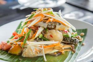 Papaye salade avec Crabe pour thaïlandais nourriture il délicieux photo