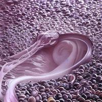 le doux toucher de lavande rose les fibres sur une duveteux surface photo