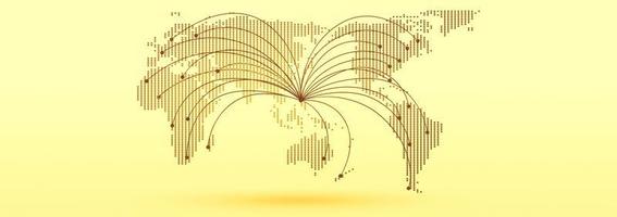 concept de mondialisation et de communication. terre et rayons lumineux. rendu 3d photo