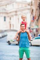 père et fille sur une été voyage photo