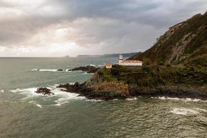 panoramique vue de le bord de mer village de cudillero dans nord Espagne. photo