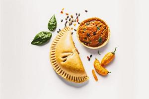 apporter une toucher de sophistication à votre liés à l'alimentation projets avec notre Empanadas sur une blanc Contexte. vitrine le riches les saveurs et la diversité de Latin américain cuisine photo