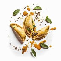 apporter une toucher de sophistication à votre liés à l'alimentation projets avec notre Empanadas sur une blanc Contexte. vitrine le riches les saveurs et la diversité de Latin américain cuisine photo