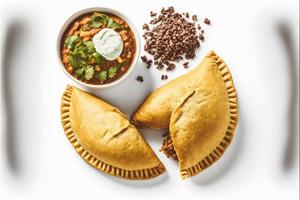 apporter une toucher de sophistication à votre liés à l'alimentation projets avec notre Empanadas sur une blanc Contexte. vitrine le riches les saveurs et la diversité de Latin américain cuisine photo