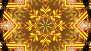 Illustration de conception de kaléidoscope 3d rouge, jaune et orange pour le fond ou le papier peint photo