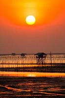 coucher de soleil orange vif photo