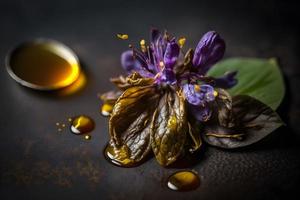 fait maison et savoureux frit lilas fleur dans tournesol pétrole la photographie photo