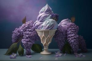 unique et magnifique lilas la glace crème. unique floral arrangement la photographie photo