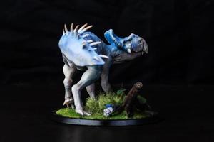 protoceratops , dinosaure sur fond noir photo