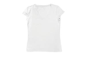 6254 blanc T-shirt isolé sur une transparent Contexte photo