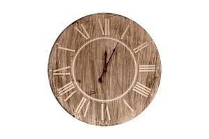 168 en bois marron l'horloge isolé sur une transparent Contexte photo