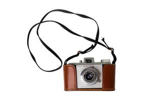 1126 marron classique caméra isolé sur une transparent Contexte photo