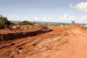 Brasilia, df, Brésil, février 15, 2023 Nouveau route construction dans le Nord Ouest section de brasilia photo