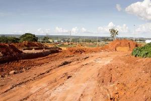 Brasilia, df, Brésil, février 15, 2023 Nouveau route construction dans le Nord Ouest section de brasilia photo