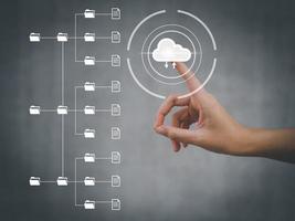 nuage document la gestion système sur le en ligne base de données, gérer des dossiers, connaissance et les documents dans le organisation efficacement. avec erp système La technologie photo