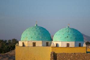 Egypte lumière bleu toits dans Nil vallée photo