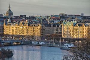 vue de Stockholm au coucher du soleil photo