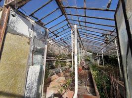 vieille serre abandonnée fenêtres cassées photo