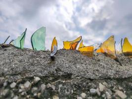 mur de défense verre brisé photo