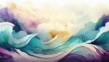 aquarelle texture vagues doux couleur ondulé Contexte photo