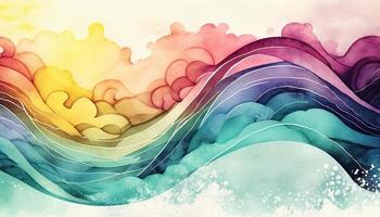 aquarelle texture vagues doux couleur ondulé Contexte photo