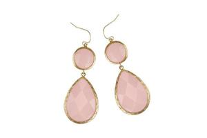 6222 rose des boucles d'oreilles isolé sur une transparent Contexte photo