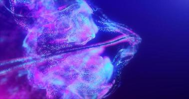 explosion fluide abstraite vagues violettes irisées énergie rougeoyante magique avec effet de flou dans l'eau liquide. fond abstrait photo