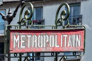 Paris métro métropolitaine signe liberté style détail photo