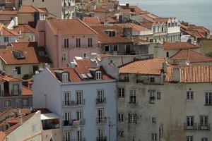 lisbonne panorama aérien paysage paysage urbain toits et cheminée détail photo